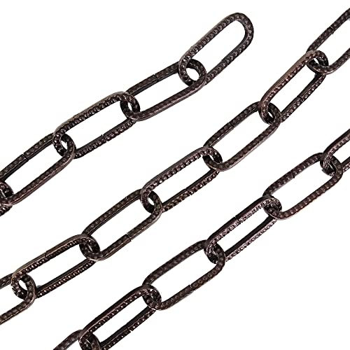 1,5m Eisenkette Braun gehämmert ø 3mm strukturiert Kette Ringkette Leuchtenkette Brüniert Tragkraft 5 kg