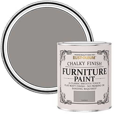 Rust-Oleum Shabby Chic grau Vintage Kreidefarbe für Möbel, wasserbasiert, geruchsarm - Gorthleckstein 750ML