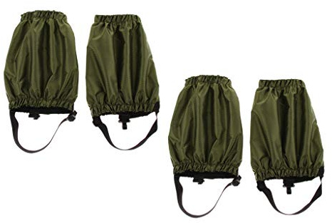 Easnea 2 Paar Gamaschen, niedrige Schnee-Knöchel-Gamaschen für Damen & Herren & Jugendliche, Outdoor, Wandern, Wandern, Rucksackreisen, leicht, wasserdicht, verstellbar, Armeegrün