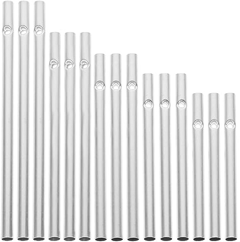 Operitacx 60 Stück Aluminium Windspielröhren 12X12X0.8Cm DIY Klangröhren Zubehör Zum Basteln Von Windspielen Für Dekorationen Im Innen- Und Außenbereich