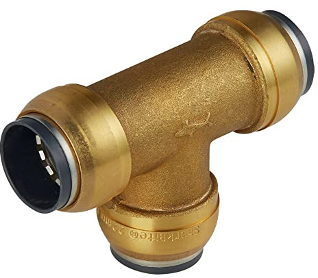 Druckluft-Rohr Schnell-Steckverbinder PEX-Rohr Schlauch Messing-Steckfitting SharkBite (T- Stück (Sharkbite), 22 mm)