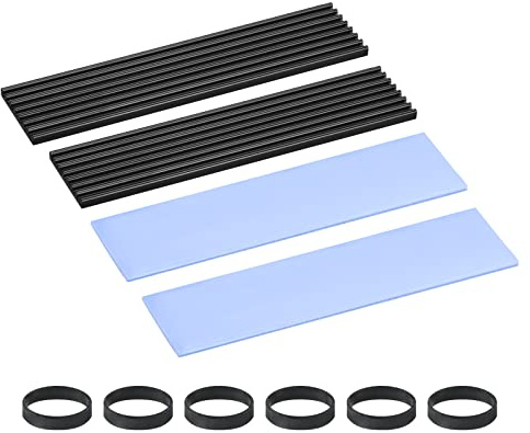 sourcing map 2 Pack M.2 22110 Nvme SSD Kühlkörper Kühler Legierung Aluminum Hitze Spülbecken mit 1mm Thermische Pad für Laptop Schwarz