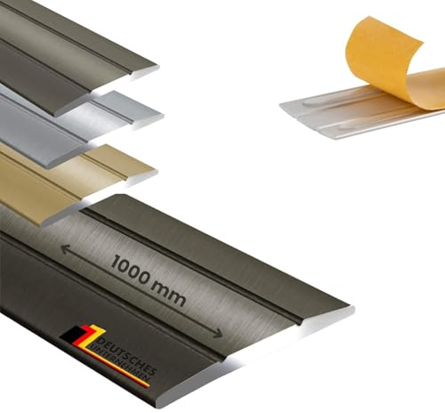 casa pura Profilé de transition autocollant - Barre de transition en aluminium pour sol, seuil de porte, barre de transition, égalisation de hauteur, barre de finition, barre de porte Bronze 1 pièce