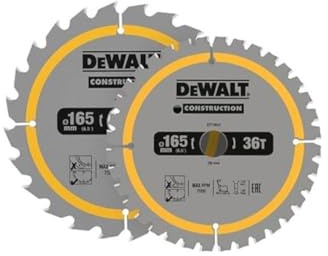 Dewalt DT90270 Construction Circular Saw Blade 2 Pack 165 x 20mm x 24T/36T