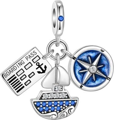 BIZK Damen Urlaub Charm Anhänger für Armband 925 Sterling Silber Charm Bead Pendant für Europäische Armbänder und Halsketten