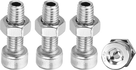 PATIKIL M8x25mm Hexagonal Tapón Tornillo, 4 Juego Cilíndrico Hueco Perno Tuerca Kit Lámpara Roscado Tornillos Pasante Agujero Sujetadores, 304 Inoxidable Acero