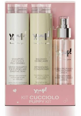 YUUP! - KIT CUCCIOLO | Shampoo per cuccioli e pelli sensibili, Balsamo districante e Acqua Profumata, ideale anche per gatto