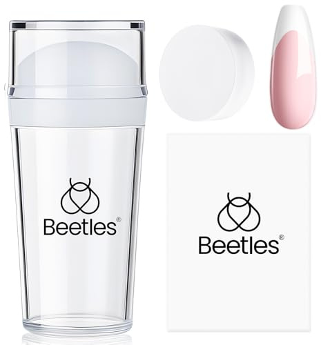Beetles Nail Stamp 3Pcs Silicone French Tip Nail Stamp Kit with Replacement Nail Stamper Heads and Scrapers Soft Silicone Nail Printing Tool for Home Manicure Diy Nail Art Salon Gifts for Girls