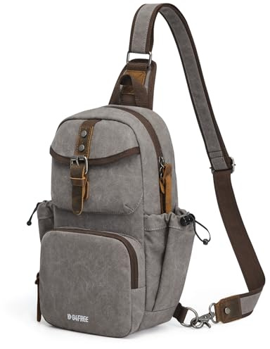 G4Free Canvas Brusttasche Herren, Unisex Stylische Retro-Schultertasche für Reise Arbeit und Pendelverkehr