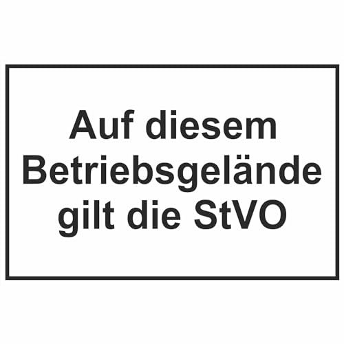 Indigos UG - 3mm Aluverbundplatte - Auf dem Betriebsgelände gilt die StVO Verkehrsschild - Gr. 60x40 cm - Warnung - Sicherheit - Hotel, Firma, Haus