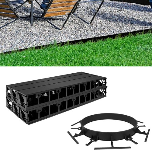 CEEDIR 24 m gräsmattskanter inkl. 100 spikar trottoarkant höjd 58 mm stenpressad kantkant
