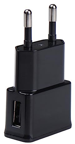AC DC 5 V Volt Fuente de Adaptador de Corriente Cargador USB Doble 5V 2A Fuente de Adaptador de Corriente USB 220V a 5V Convertidor for teléfono (Color : Black, Size : 5V 2A One USB_EU Plug)