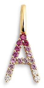 SINGULARU - Charm Letter Spark Sakura. Colgante en Plata de Ley con Acabado en Baño Oro de 18Kt y Circonitas Joyas Para Mujer. Letra A