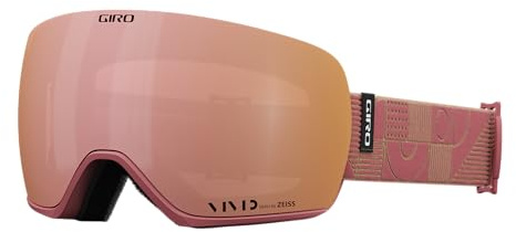 Giro Article II Skibrille - Snowboardbrille für Herren, Damen und Jugend - Dusty Rose Linolschnitt Gurt mit Vivid Rose Gold/Vivid Infrarot Gläsern