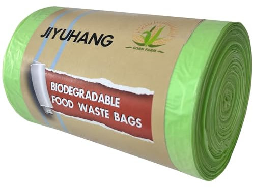 Jiyuhang Sacchetti biodegradabili per rifiuti alimentari, 30 l, 75 pezzi, verdi, inodori, 100% riciclati, resistenti, per bidone della cucina (8 galloni, 50 x 60 cm)