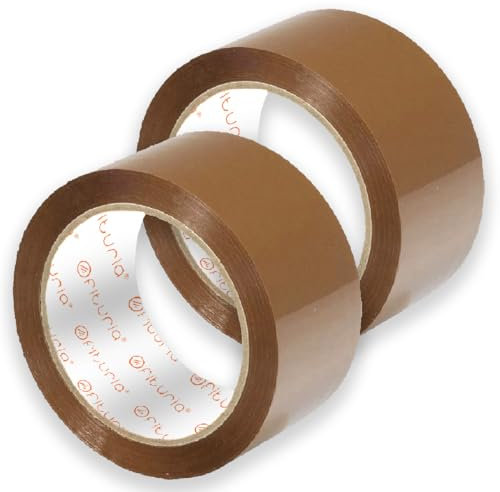 OFITURIA Nastro Adesivo per Imballaggio, Nastro per Pacchi Marrone, Nastro da Imballaggio per Scatole da Trasloco e Spedizioni, Nastro per Pacchi, Nastro Imballaggio Resistente (50mmx66m, 2 nastri)