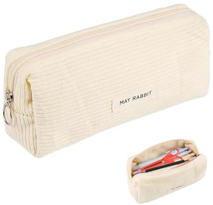 Mäppchen Cord Stoff, Mäppchen, Federmäppchen, Pencil Case, Mädchen Teenager Federtasche, Federtaschen, Milchiges Weiß Federmäppchen, Für Schulen Und Büros Mit Reißverschluss Aesthetic Federmäppchen