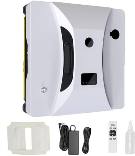 Automatic Window Cleaner Robot,Automatic Window Cleaning Kit with 40ml Water Tank,Glass Cleaner with Remote Control,Electric Intelligent Window Cleaner Robot with 3 Cleaning Modes and 2200pa Strong Su