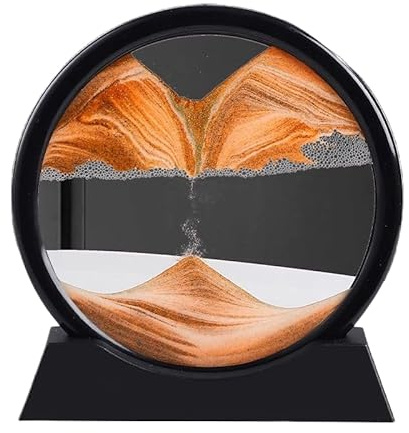 Vyloky 3D Sandbilder zum Drehen，Wand Deko Wohnzimmer Büro，Art Deco，Dynamisches Sandbild，Sanduhr，Geschenke (wüstengelb, 7 Zoll)