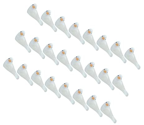 Ciieeo Glitzernde Künstliche Vögel aus Schaumstoff Hochzeitsdekoration und Fotorequisite Weiß Leicht 24 Stück