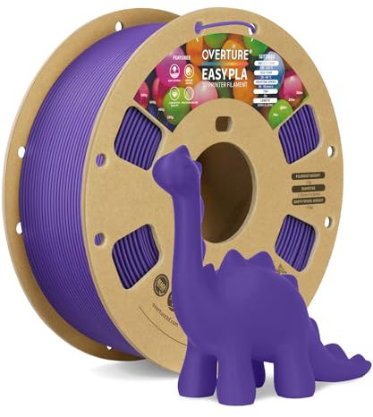 OVERTURE Easy PLA 1.75 mm 3D Druckerfilament, 1kg (2.2 lbs), Verstärkt Zähigkeit PLA, Maßgenauigkeit +/- 0,02 mm (Easy Lila)