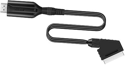 Mikikit Adattatore Scart a Video Cavo Usb, Convertitore Audio Video Scalatore 1080p per Tv, Basso Consumo Energetico, Cavo 1 Metro, Compatibile Segnale Analogico Composito