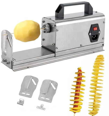 Cortador Espiral De Papas Tornado - Cortador Espiral De Papas De Acero Inoxidable, MáQuina Para Cortar Vegetales Rizados, MáQuina Para Hacer Papas Fritas, Para Batatas, Calabacines,220V