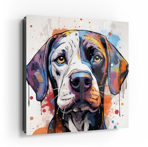 DEQOART Schlüsselkasten schwarz | 30x30 cm | Motiv Farbtreuer Freund | Glas & Metall Schlüssel-Box | Schlüsselschrank mit 50 Haken + 2 Magnete | Moderne Box magnetisch & beschreibbar