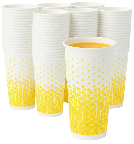 NIEVAN Disposable Paper Cups, 22 oz 100 Pack-Hot & Cold Drinks for Events