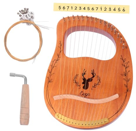 Supvox Holzharfe Mit Saiten Antik Anmutende Lyraharfe Aus Massivholz Traditionelle Harfe Mit Warmem Klang Und Angenehmem Tragbares Musikinstrument Für Orchester Und Heimgebrauch