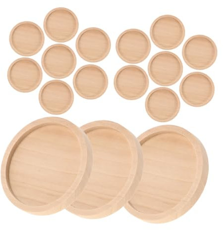 DIYEAH 20stücke Holz Anhänger Zubehör Für Schmuck Diy Ovale Und Runde Lünetten Anhänger Rohlinge Lünetten Anhängertabletts Mit Strass-cabochon Für Schmuckherstellung