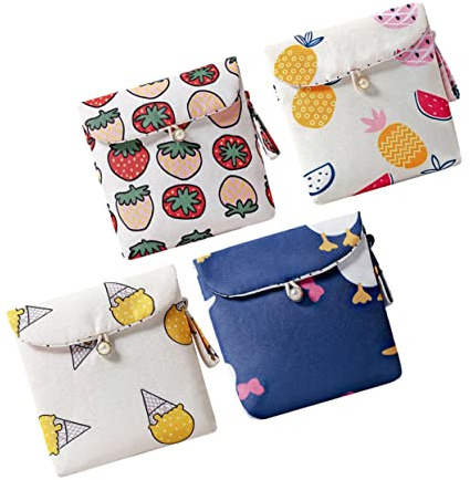 PACKOVE 1 Satz Hygienebeutel für Damenbinden Süße Stofftaschen für Menstruationspads und Münzen