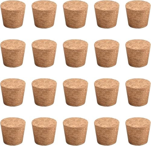 Voarge 20 Stück Korkstopfen Weinkorken Zum Basteln Weinkorken Bastelkorken Konische, Naturkork Weinkorken Zum Basteln, Korken Groß Klein Für Wein Bier Gläser DIY Handwerk