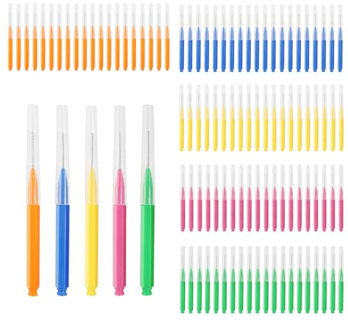 100 Stück ZahnzwischenraumbüRsten, InterdentalbüRsten, Zahnreinigung ZwischenräUme Reinigen Und AufweißEn Sie Ihre ZäHne Mit 5 Farben Zur Auswahl ﻿