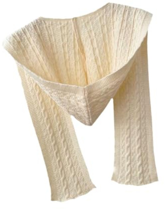 OEUVREBY Bufanda con capucha resistente al viento, informal, pasamontañas de invierno para mujer, color beige