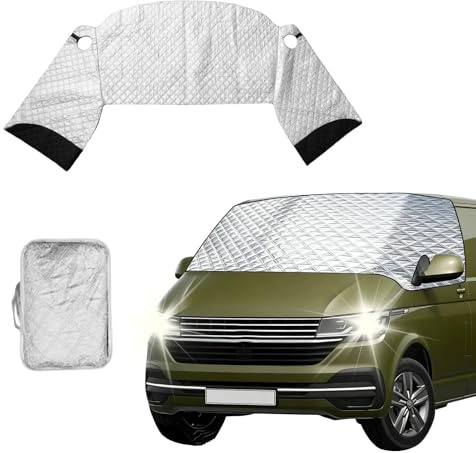 Windschutzscheibenabdeckung für VW T5, Externe Scheibenabdeckung | Frontscheiben-Wickelabdeckung Thermoabdeckung Anti-Sonnenschutz, Frost, Frontscheibenabdeckung mit innerer Baumwolle