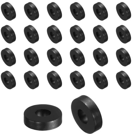sourcing map 60 distanziatori in gomma rotondi con diametro esterno 25 mm x diametro interno 8 mm x altezza 5 mm, distanziatori antivibrazioni, boccola in gomma
