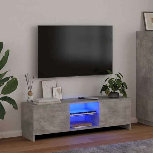 Generico Mobile Porta TV con Luci LED Grigio Cemento 120x30x36 cm,Mobili TV