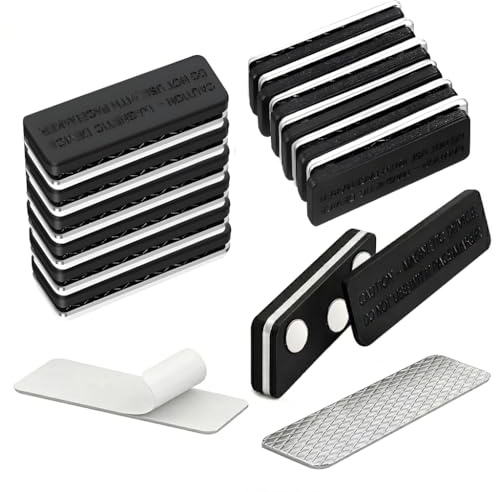 Briking 12 Pairs Curtain Magnets 45×13mm Magnetic Curtain Closure, Blackout Blind Accessory for Window Blinds Curtain Adhesive Curtain Magnets Clips for Blackout Curtains Strong Hold No Drilling