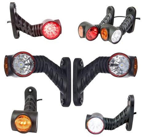 2 x LED Gummi Begrenzungsleuchte Seitenleuchte 12V 24V mit E-Prüfzeichen Positionsleuchte Auto LKW PKW KFZ Lampe Leuchte Licht Weiß Rot Orange