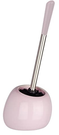 WENKO WC-Garnitur Polaris Pastel Rose - WC-Bürstenhalter, Keramik, 17 x 34.5 x 14.5 cm, Rosa, Pastellrosa, 34.5 x 14.5 x 17 cm