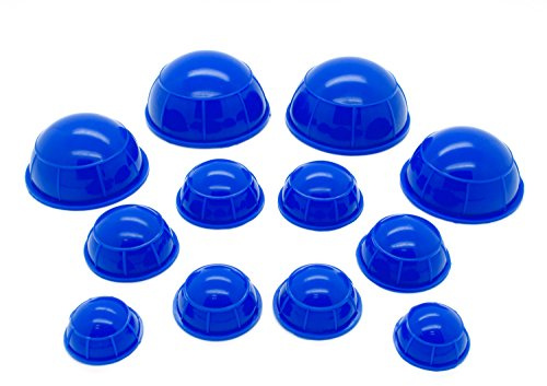 Silikon Schröpfköpfe Schröpfset 12 Stück mit verschiedenen Duchmessern (blau)