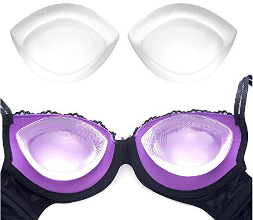 1 Pair Transparent Women Lady Girls Silicone Gel Bra Insert Push-up Enhancer Breast Molding Pads A-D Cup for Swimsuit and Bikini