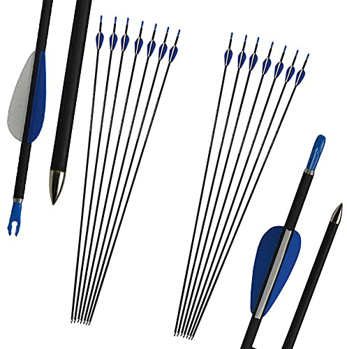 SHARROW 32 Zoll Bogenschießen Carbonpfeil Bogensport Pfeile Spine 1200 Carbon Pfeil Jagdpfeile Carbonpfeil Kohlenstoff Pfeile für Bogenschießen Carbon Jagd 20-30 Lbs Compound Bogen Recurve Bogen