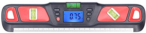 Livello dell'acqua magnetico ABS ad alta precisione, mini goniometro digitale 4x90°, livello addensato per decorazione casa, giardino e lavoro industriale – Rosso
