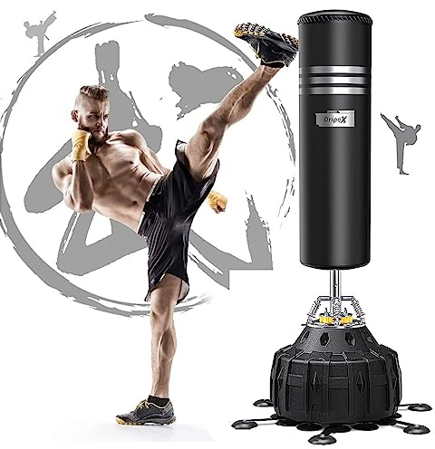 Dripex Sac de Frappe Boxe Adulte sur Pied 178 cm avec 25 ventouses