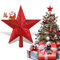 Weihnachtsbaumspitze Stern, AOBETAK Leicht Glitzernde Christbaumspitze Weihnachten Bäume Deko Kunststoff Weihnachtsbaum Sterne Weihnachtsverzierung, Christmas Tree Topper Stars, 20cm (Rot)
