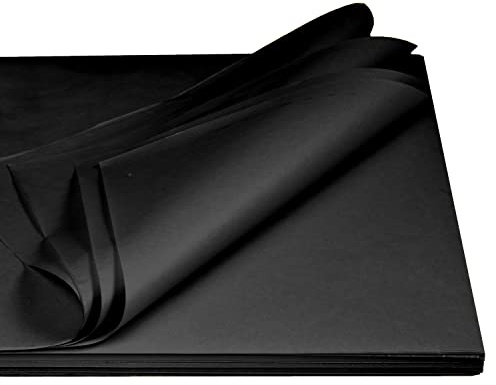 Seidenpapier aus 100% Recyclingpapier Made in Germany - 2 KG im Format 35,5 x 50 cm PresentFill® Premium Blumenseide Schwarz 35 g/qm stark - Verpackungsmaterial in vielen Farben