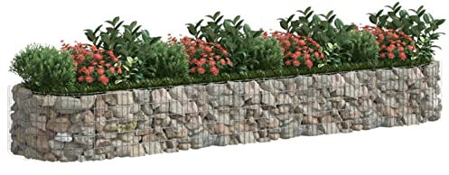 Gabion raised bed galvanized iron 400x100x50 cm