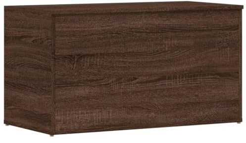 vidaXL Baúl de Almacenaje Cofre Caja Muebles de Almacenamiento Armario Mesita Mesa Organizador Madera Contrachapada Marrón Roble 84x42x46cm